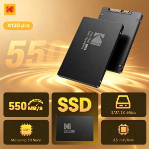 코닥 SSD SATA 2.5인치 솔리드 디스크 6GB/s 마이크로칩 3D 낸드 550Mb/s SSD 하드 드라이브 1TB/512/256/128GB 7mm 초슬림 하드 드라이브