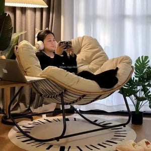 야외 흔들의자 성인용 레이지 소파 새둥지 모양 거실 발코니 낮잠용 소형 아파트 라탄 등나무 흔들의자