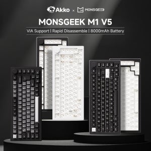 Akko MonsGeek M1 V5 3 모드 기계식 키보드/베어본 키트, VIA 75% 3/5 핀, 맞춤형 핫 스왑, RGB 급속 분해 개스킷
