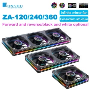 JONSBO ZA-120/240/360 케이스 팬 5V/3핀 ARGB 4면 천겹 거울 조합 구조 냉각 배출 쿨링 팬