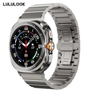 LULULOOK 삼성 갤럭시 워치 울트라 47mm용 티타늄 밴드, 갤럭시 워치 울트라용 DLC 코팅 24mm 너비 교체 시계 밴드