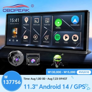 K60 Pro 후방카메라 DVR 안드로이드 14 대시캠 무선 CarPlay 안드로이드 오토 듀얼 렌즈 1080P 비디오 레코더 GPS 네비게이션 WIFI 후방카메라