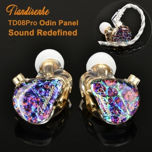 Tiandirenhe TD08pro Odin 패널베이스 HIFI 이어폰 튜닝 포트 다이나믹 드라이버 IEM 이어 버드 DJ 헤드셋 스테이지 qdc Graphene Cable