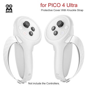 PICO 4 울트라 컨트롤러 보호 커버(너클 스트랩 포함) AMVR 1쌍 VR 게임 그립 핸들 보호대 고정 밴드