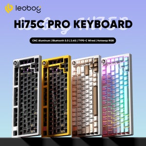 LEOBOG Hi75 Hi75C 81키 핫스왑 기계식 키보드 키트 베어본 키보드 RGB 백라이트 개스킷 마운트 맞춤형 키보드