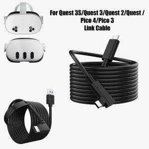 Quest 2/Quest 3S/Quest 3 USB-C 링크 케이블 – 원활한 VR 게임 및 PC 연결을 위한 빠른 데이터 전송 및 충전 케이블