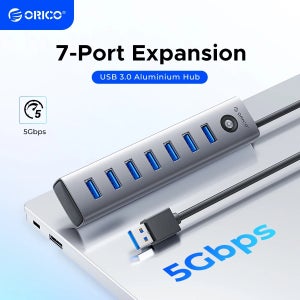ORICO USB 3.0 허브, 5Gbps 독 스테이션, 7 포트, USB A 타입 C 허브 S, Surface Macbook 노트북용