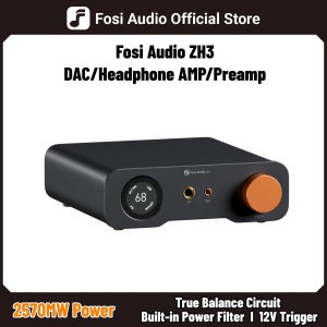 Fosi Audio ZH3 HIFI 헤드폰 앰프 AKM4493SEQ 데스크탑 DAC 완전 밸런스드 프리앰프(리모트 12V 트리거 입력 포함)