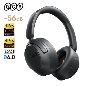 QCY ANC 무선 헤드폰 H3S 56dB 노이즈 캔슬링 하이 레졸루션 3D 공간 오디오 이어폰 LDAC 블루투스 6.0 오버 이어 헤드셋