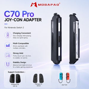 모바패드 C70 조이콘 어댑터, 닌텐도 스위치 2용 M6 HD M6S S1 S/HD 컨트롤러 조이콘 편리한 충전