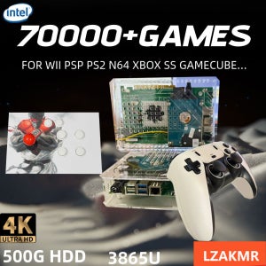 레트로 U99 PRO 게임 콘솔 500GB 게임용 HDD 윈도우+바토세라 3865U 70000+ 게임 Wii PS2 XBOX PSP 게임큐브 N64 무선 핸들 지원