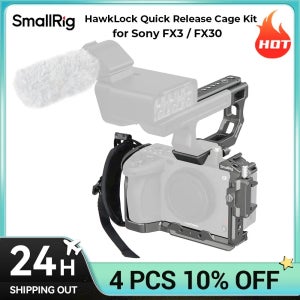 SmallRig FX3 / FX30 고급 케이지 키트, 상단 핸들이 있는 Sony FX3 / FX30용 HawkLock 퀵 릴리스 케이지 키트, 케이블 클램프 4771