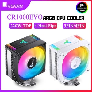 JONSBO CR-1000 EVO CPU 쿨러, 4 히트 파이프 TDP 220W 컴퓨터 냉각 선풍기 방열판 공랭식 라디에이터, LGA1700 115X 1200 AM5 용