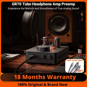 Fosi Audio GR70 클래스 A 헤드폰 앰프 5654W*2 6Ж4*2 진공관 프리앰프 HIFI 오디오 앰프 3.5mm 및 6.35mm 잭