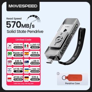 MOVESPEED SP05 570MB/s USB C타입 플래시 드라이브 2TB 1TB 512GB 256GB 128GB OTG USB 3.2 Gen 2 펜드라이브 (아이폰 15/16