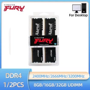 킹스톤 퓨리 비스트 DDR4 4GB 8GB 16GB 키트 320MHz 2666MHz 2400MHz 데스크탑 메모리 288핀 1.2V PC4-19200 21300 25600 게이밍 