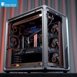 JONSBO X400 Sea View Room 데스크탑 섀시 e스포츠 프레임워크 ATX 케이스, 후면 플러그/360 수냉/13개 팬 포지션 지원