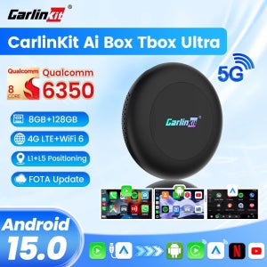 칼린킷 안드로이드 15 TV 박스 울트라 2 SM6350 8GB 128GB 카플레이 Ai 박스 5G 4G LTE 무선 안드로이드 오토 온라인 비디오 스트리밍 박스