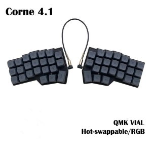 Corne V4.1 분할 인체공학 핫스왑 가능 MX 기계식 키보드 유선 남부 RGB VIAL 완전 프로그래밍 가능