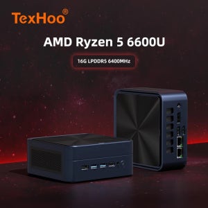 2026 플래그십 텍스후 ZHR 6600U 미니 PC 라이젠 5 6코어 듀얼 4K 16GB LPDDR5 NVMe SSD WIFI6 저소음 사무용 & 게이밍 오픈클로