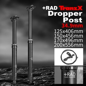 TranzX 헤비듀티 드로퍼 시트포스트 - MTB/접이식 자전거용, 34.9mm, 125/150/170/200mm 이동, 거친 강화 구조