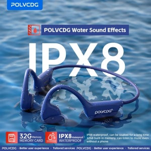 POLVCDG X7 골전도 헤드셋 IPX8 오픈형 헤드셋 블루투스 5.3 수영용 마이크 내장 방수 32GB 메모리 MP3 2024 신제품