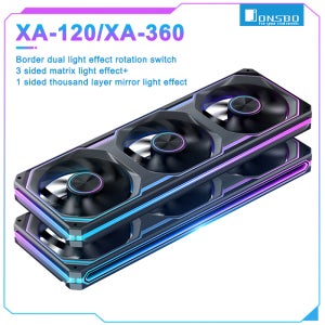 JONSBO XA-120 XA-240 XA-360 120mm PC 케이스 팬 3면 미러 일체형 ARGB 팬 PWM 냉각 팬