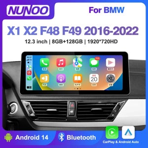 BMW X2 X1 F48 2016-2022용 안드로이드 14 CarPlay 스크린, 카 라디오 멀티미디어 플레이어 스테레오 모니터, 자동차 GPS 4G SIM WiFi