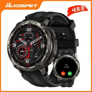 2025 KOSPET Tank T4 러기드 스마트워치 20가지 MIL-STD 테스트 스테인리스 스틸 GPS 100M 방수 24/7 건강 모니터링 안드로이드 IOS용
