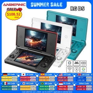 ANBERNIC RG DS 휴대용 게임 콘솔 RK3568 64비트 4인치 IPS 멀티 터치 스크린 안드로이드 4000mAh 듀얼 스크린 플립 비디오 게임 플레이어