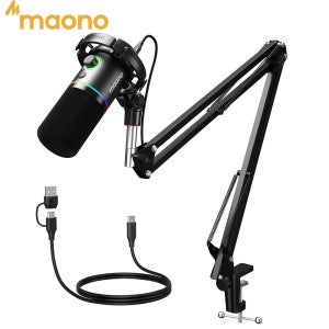 MAONO PD200XS 다이나믹 마이크 XLR/USB 듀얼 모드 다이나믹 마이크 팟캐스트 마이크 (Maonolink 소프트웨어 및 게인 노브 포함, 녹음용)