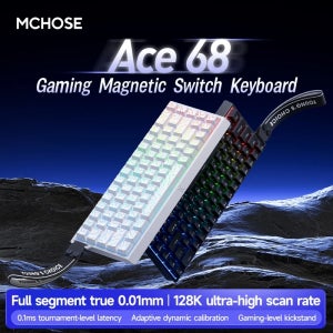 MCHOSE Ace 60 Pro 68 자기 축 기계식 키보드 기존 0.01ms 대기 시간 RT 0.01mm 128K 게임용 키보드 맞춤형 Esports