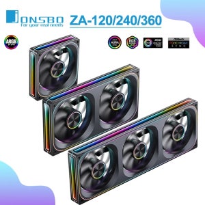 Jonsbo ZA-120/240/360 케이스 선풍기 360, 멀티 사이드 천층 미러, PWM 냉각 선풍기, ZA-120BR 에어 쿨러 팬, 5V 3PIN ARGB 12cm