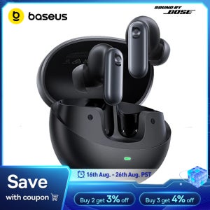 베이스어스 인스파이어 XP1 -50dB 어댑티브 ANC 무선 이어버드 블루투스 6.1 돌비 오디오 6 마이크 ENC 무선 이어폰 보스 사운드 탑재