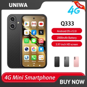 새로운 UNIWA Q333 4G 3.97인치 HD 미니 스마트폰 3GB 램 64GB 롬 2000mAh 휴대폰 BT5.0 구글 플레이 스토어 얼굴 인식 소형 폰