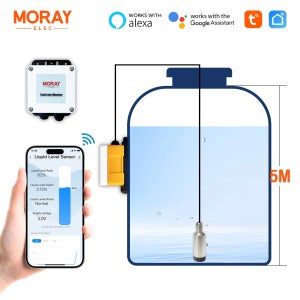 ME202W 5m 측정 범위 SmartLife TUYA 앱 스마트 홈 실시간 알림 Wifi 모바일 액체 초음파 수위 센서