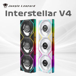 120mm ARGB PC 팬 (스크린 포함) - 데이지 체인 5V 3핀 싱크, 초저소음 쿨링 게이밍 PC Jungle Leopard Interstellar V4
