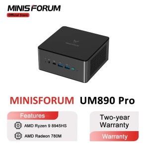 MINISFORUM UM890 Pro 미니 PC AMD Ryzen 9 8945HS Windows 11 미니 컴퓨터 DDR5 32GB 1TB NVME SSD Oculink DP Wi