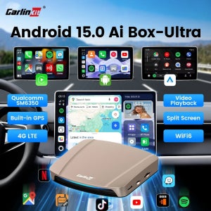 2026 칼린킷 울트라 안드로이드 15 TV 박스 SM6350 무선 카플레이 안드로이드 오토 어댑터 5G 4G LTE GPS 8G+128G 유튜브 넷플릭스용