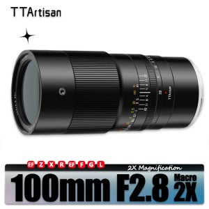 TTArtisan 곤충 사진용 매크로 2x 렌즈, 소니 E 후지 XF GFX 캐논 RF EF 니콘 Z F L 마운트 Z6 XT100, 100mm F2.8