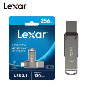 기존 Lexar JumpDrive 듀얼 드라이브 D400 USB 3.1 유형 C/A 메모리 스틱 듀얼 슬롯 USB 플래시 드라이브 32GB 64GB 128GB 256G PC/Mac