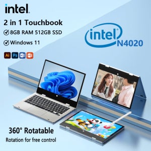 터치스크린 노트북 휴대용 2 in 1 랩탑 컴퓨터 인텔 코어 i7-8500Y / N4020 11.6인치 윈도우 11 프로 태블릿 PC 컴퓨터