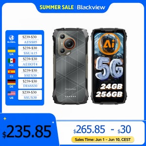 블랙뷰 BL7000 5G AI 러기드 폰 딥시크 GPT 안드로이드 15 스마트폰, 6.78인치 HD+2.4K 디스플레이 120Hz, 8GB 램 256GB, 7500mAh