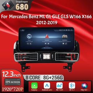 메르세데스 벤츠 ML GL GLE GLS W166 X166 2012-2019 안드로이드 13 무선 카플레이 스냅드래곤 680 터치스크린 12.3인치 카 라디오