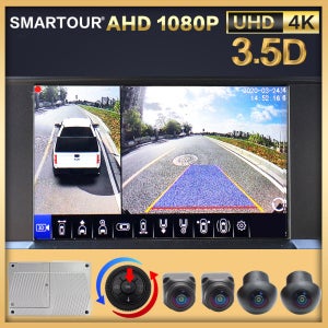 SMARTOUR HD 1080P 3.5D 360도 버드 뷰 파노라마 시스템 카메라 자동차 주차 서라운드 뷰 비디오 레코더 DVR 모니터 UHD 4K