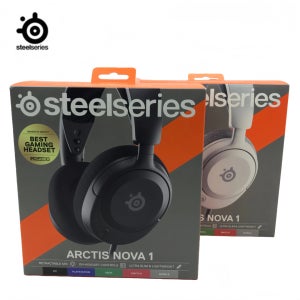 SteelSeries Arctis Nova 1 게이밍 헤드셋 시그니처 Arctis 사운드 ClearCast Gen 2 마이크 헤드폰 Xbox PC PS4/PS5 스위치 모바일용