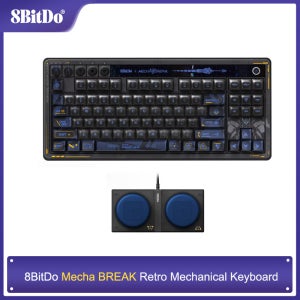 8BitDo Retro 87 기계식 키보드 - MechaBREAK, Windows Android용 Bluetooth/2.4G/USB-C 핫 스왑 가능 게임용 키보드