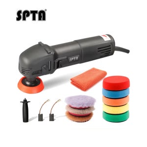 SPTA 미니 연마 기계 버퍼 로터리 폴리셔, M14 스레드, 5 개 스포핑 패드, 3 개 울 패드, 자동차 디테일링 연마용