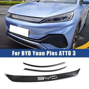 2022 BYD ATTO3 Yuan Plus Black Warrior 전면 트림 스트립 그릴 트림 스트립 자동차 앞 범퍼 수정 된 외관 용 3 개/대