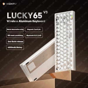 웨이카브 럭키65 V3 NUT65 무선 알루미늄 기계식 키보드 키트 65% RGB 블루투스 2.4G 유선 게임 키보드 빠른 분해